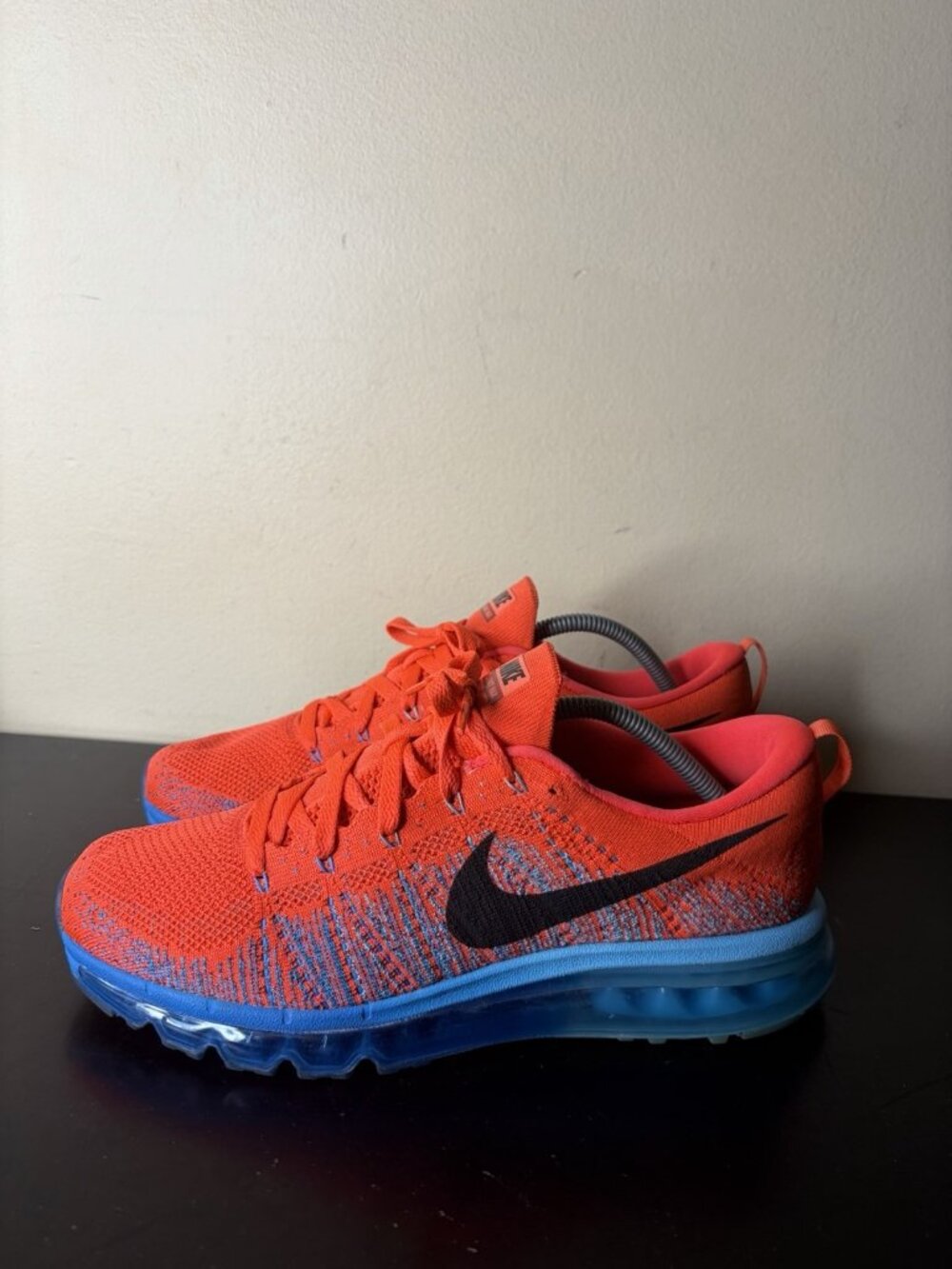 Nike Flyknit Max Bright Crimson Blue Size 10.5 620469-600